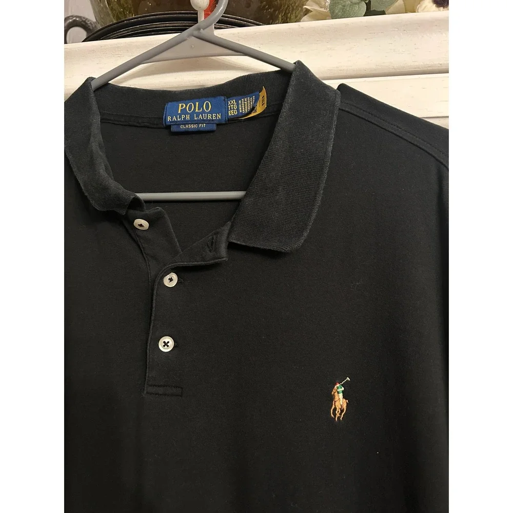 XXL Polo Ralph Lauren Mens Classic Fit Short Sleeve Polo Shirt Black Pony Logo